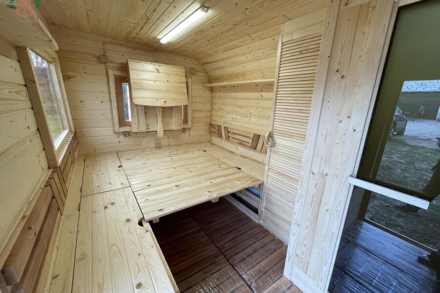 Баня Парус 6 м, 2 отд, боковой вход, со спальным местом и душевой, топка внутри, фото 20