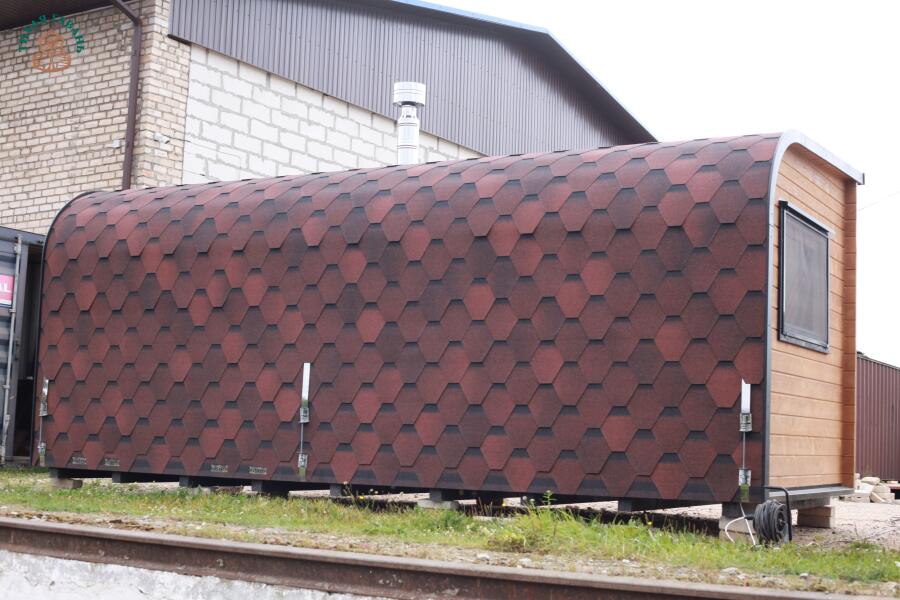 Парус 6 м, 2 отделения, с душевой, боковой вход, топка внутри, фото 3