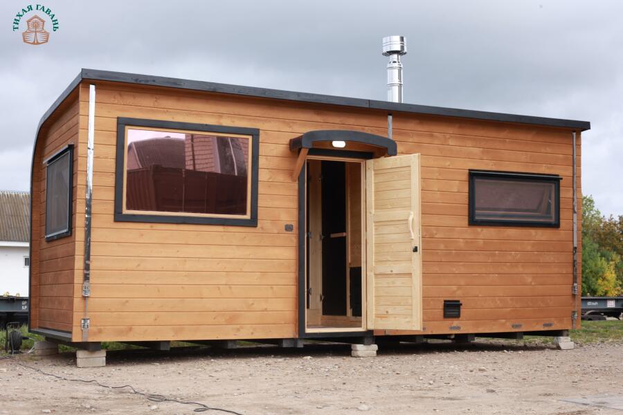 Парус 6 м, 2 отделения, с душевой, боковой вход, топка внутри, фото 7