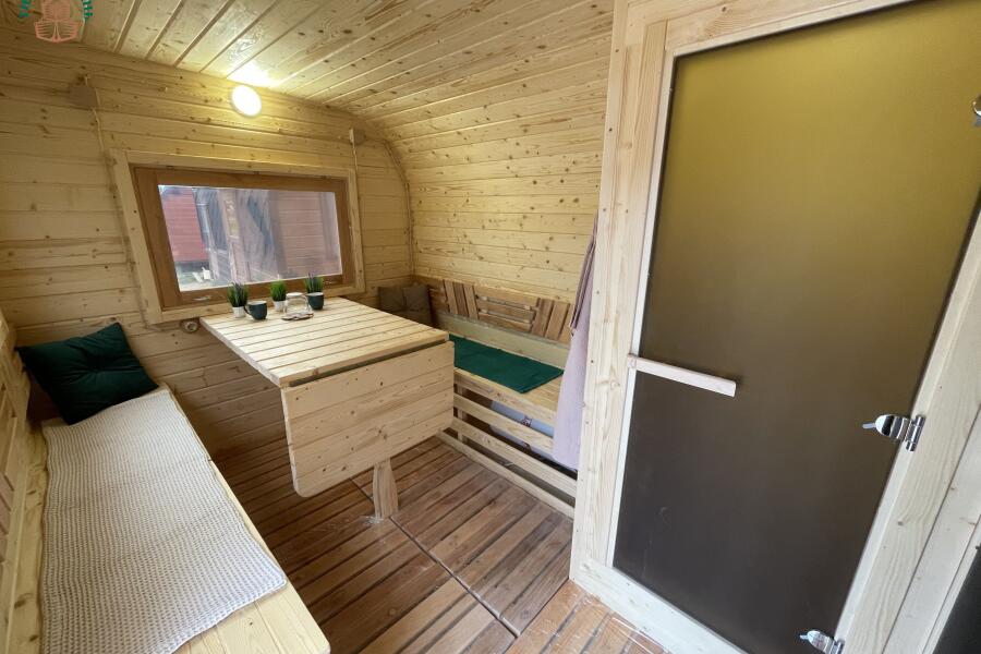 Парус 6 м, 2 отделения, с душевой, боковой вход, топка внутри, фото 8