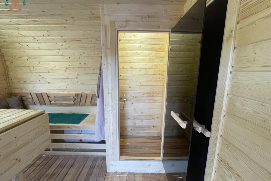 Парус 6 м, 2 отделения, с душевой, боковой вход, топка внутри, фото 13