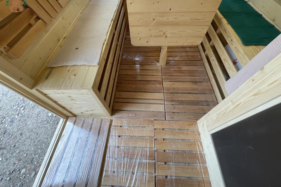 Парус 6 м, 2 отделения, с душевой, боковой вход, топка внутри, фото 18