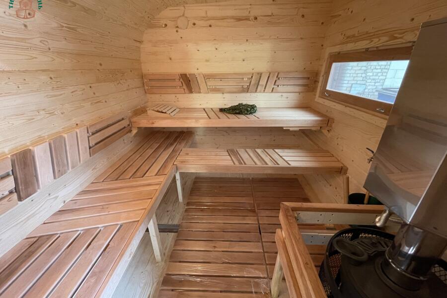 Парус 6 м, 2 отделения, с душевой, боковой вход, топка внутри, фото 19