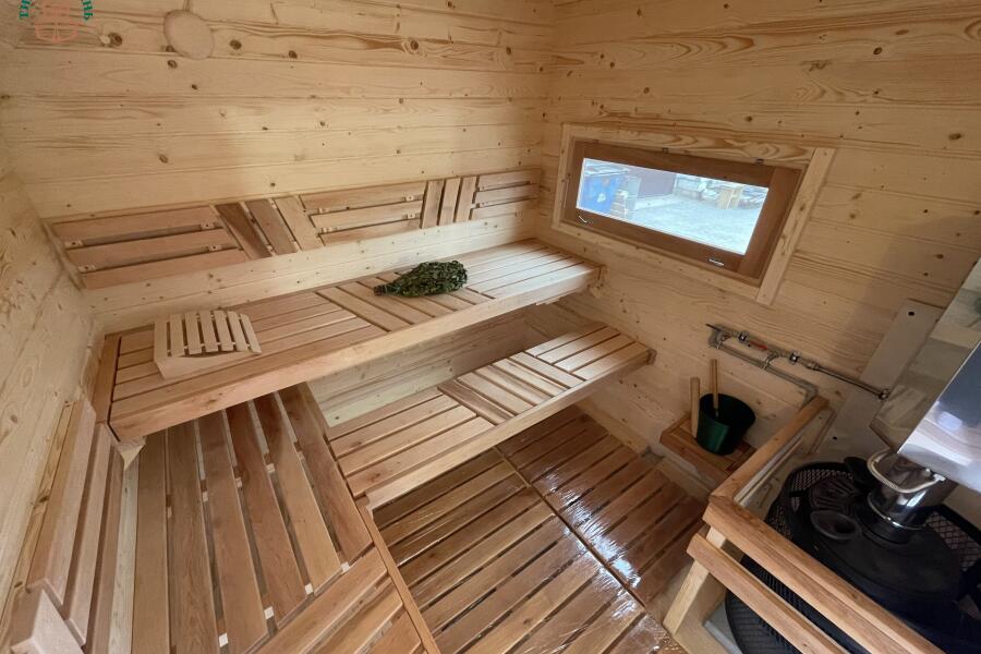 Парус 6 м, 2 отделения, с душевой, боковой вход, топка внутри, фото 20