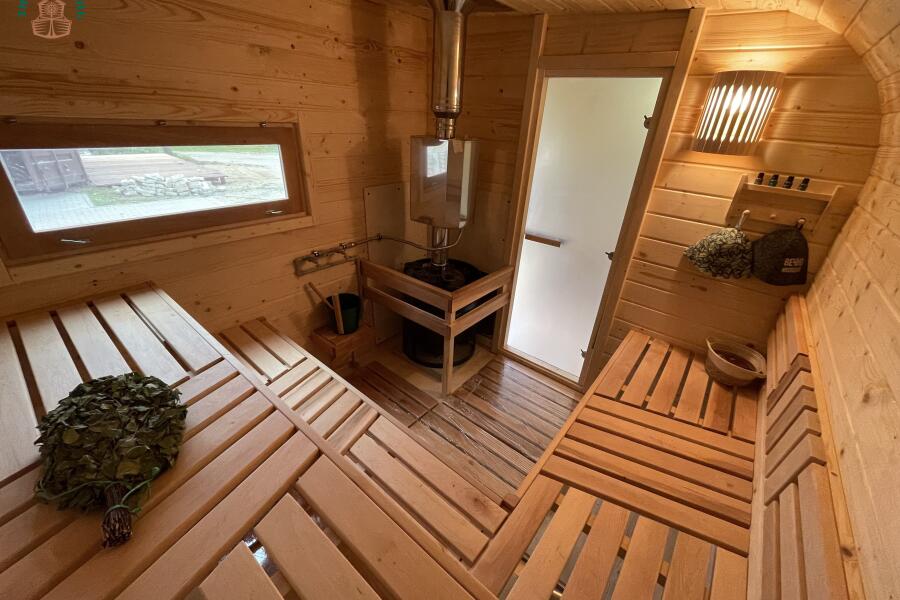 Парус 6 м, 2 отделения, с душевой, боковой вход, топка внутри, фото 22