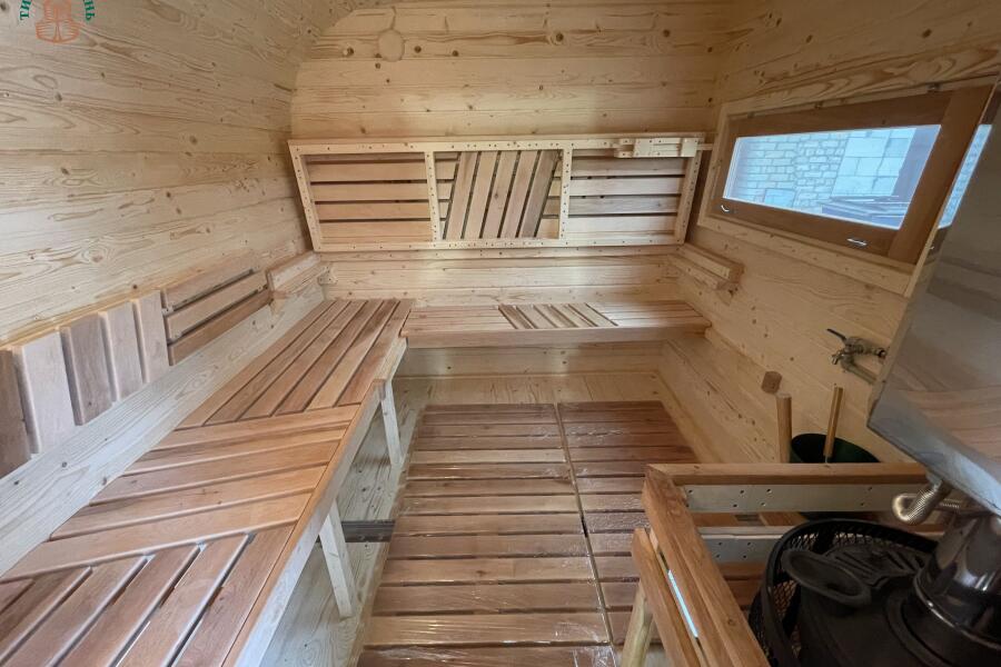 Парус 6 м, 2 отделения, с душевой, боковой вход, топка внутри, фото 23