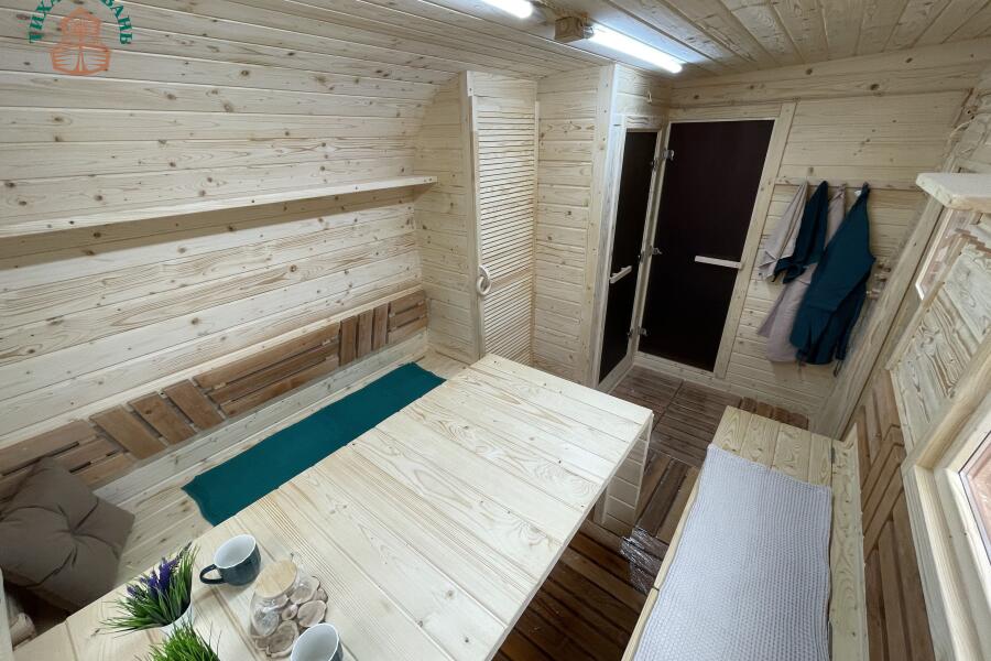 Баня Парус 6 м, 2 отделения, с душевой, боковой вход, фото 12