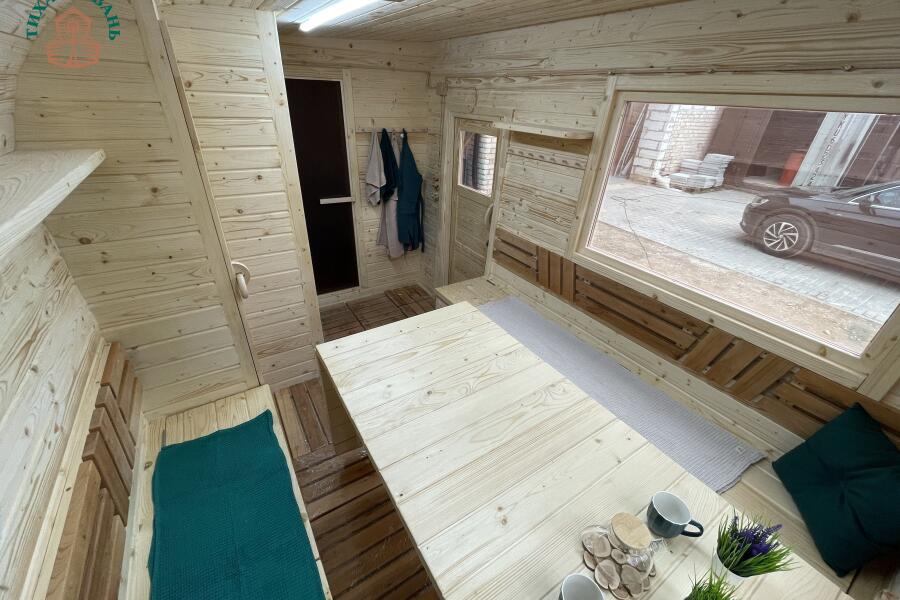 Баня Парус 6 м, 2 отделения, с душевой, боковой вход, фото 13