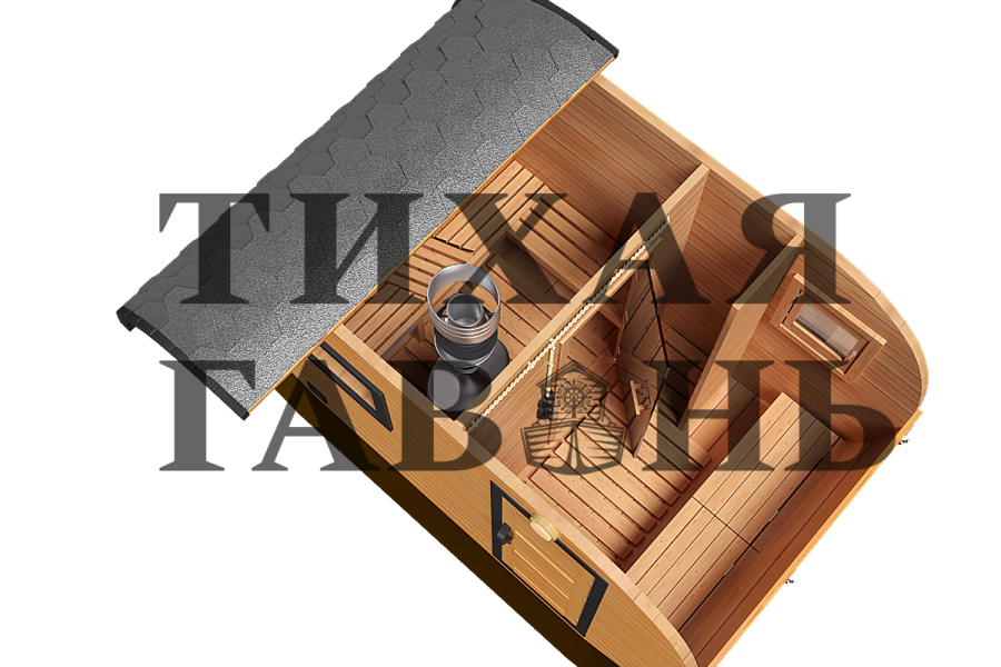 Баня овальная Батискаф 2,4х4 м , фото 21