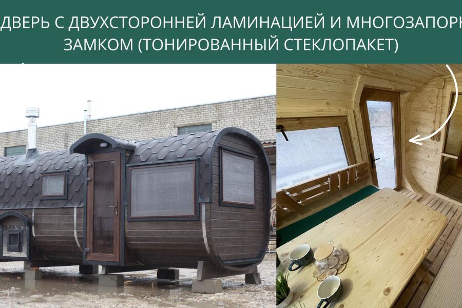 ПВХ-дверь с ламинацией 2 стороны + тонированное стекло, фото 3