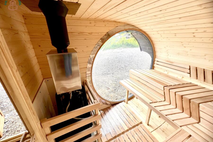 Баня овальная с панорамным куполом 3*5 м, две комнаты, фото 12