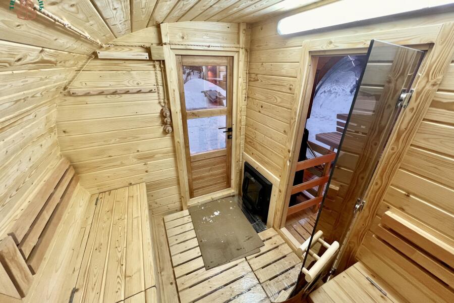 Баня овальная с панорамным куполом 3*5 м, две комнаты, с подсветкой, фото 13