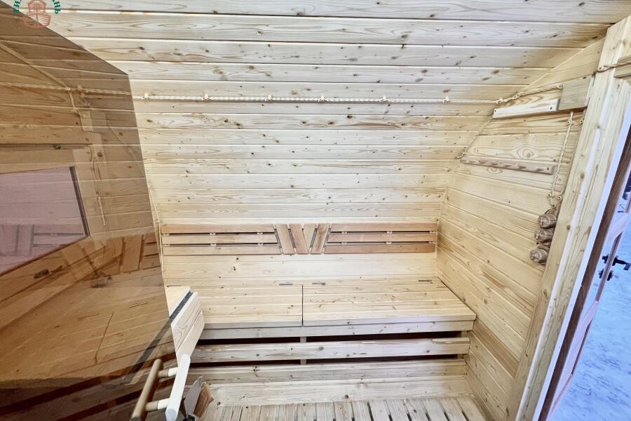 Баня овальная с панорамным куполом 3*5 м, две комнаты, с подсветкой, фото 15