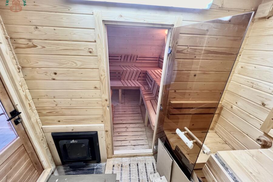 Баня овальная с панорамным куполом 3*5 м, две комнаты, с подсветкой, фото 16