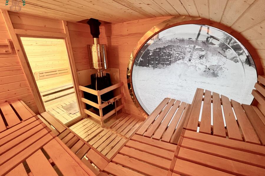 Баня овальная с панорамным куполом 3*5 м, две комнаты, с подсветкой, фото 20