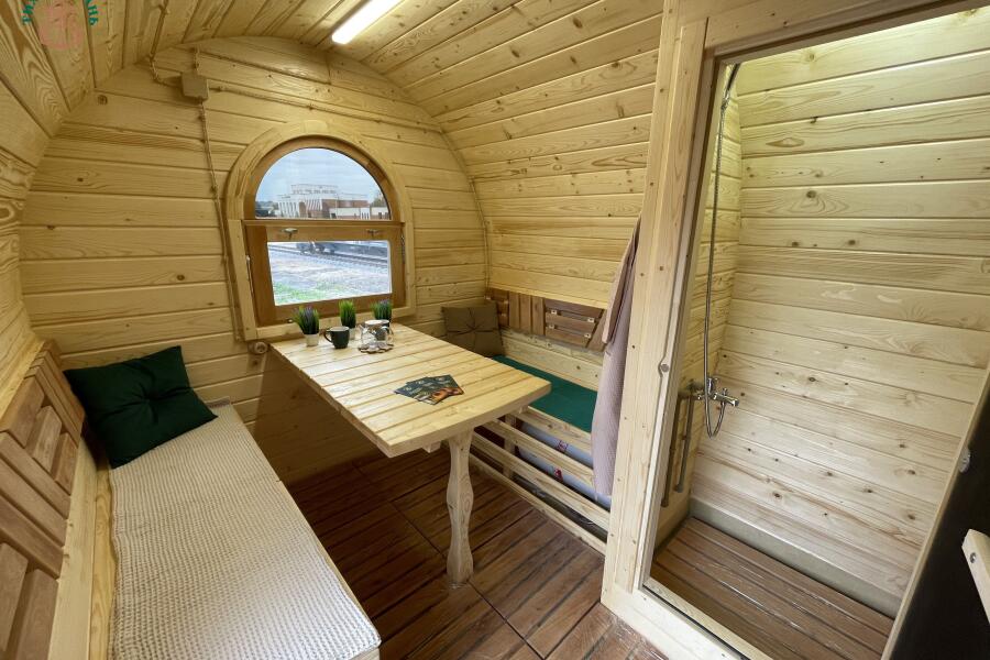 Баня Сундук 5 м, 2 отд, боковой вход, с душевой, топка внутри, фото 14