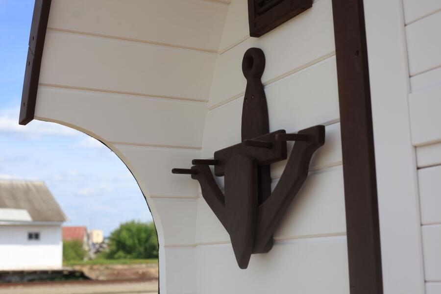 Баня Батискаф 2,6 м белая, топка снаружи, фото 9