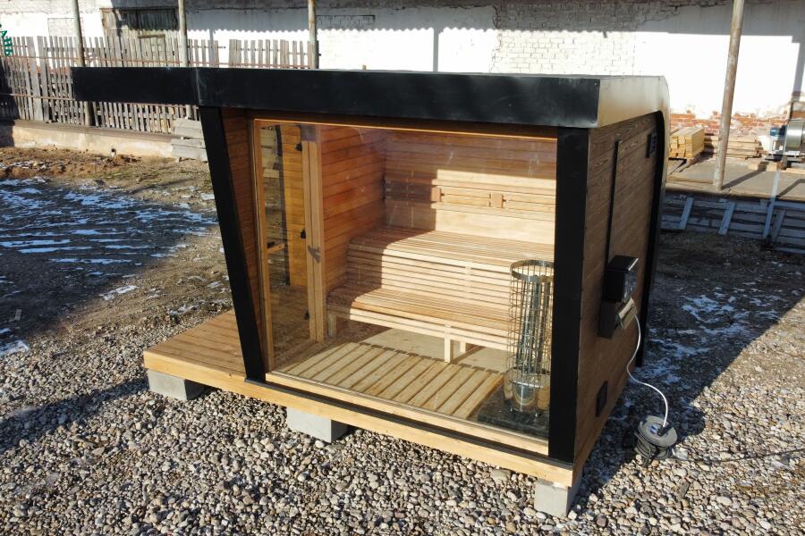 Каркасная сауна с панорамным окном по Финской технологии Сканди, фото 3