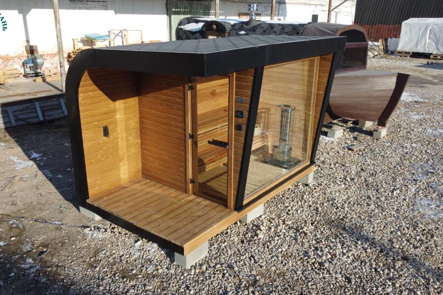 Каркасная сауна с панорамным окном по Финской технологии Сканди, фото 6