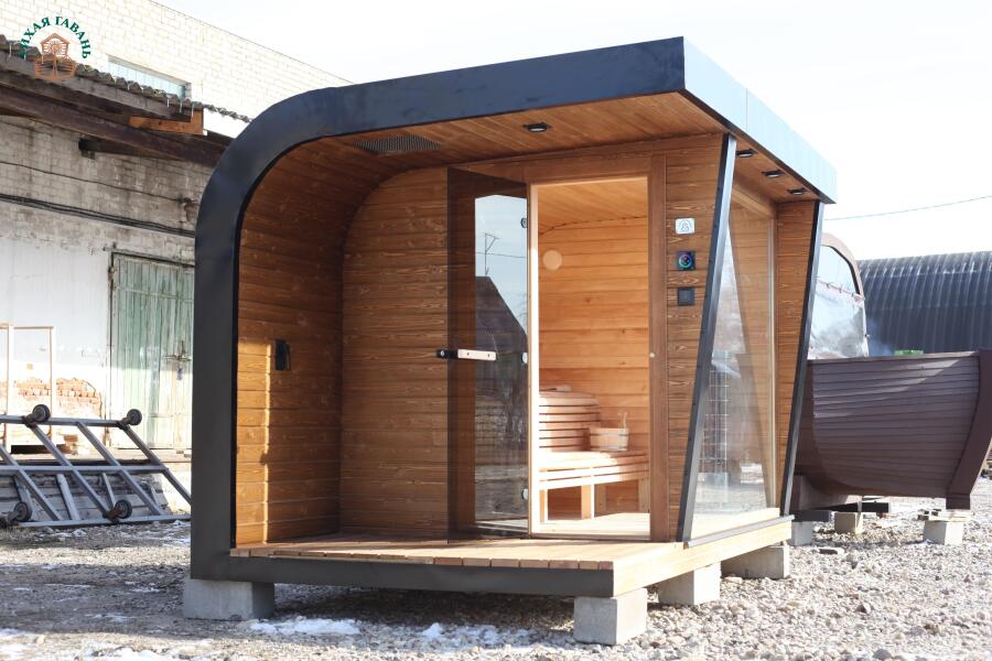 Каркасная сауна с панорамным окном по Финской технологии Сканди, фото 8