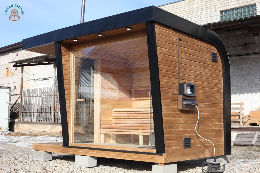 Каркасная сауна с панорамным окном по Финской технологии Сканди, фото 10