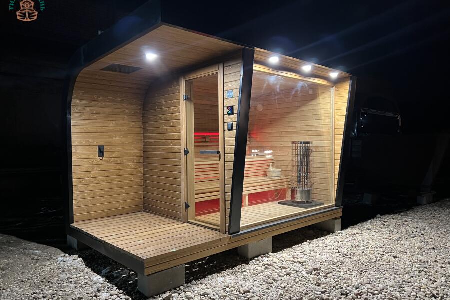 Каркасная сауна с панорамным окном по Финской технологии Сканди, фото 12
