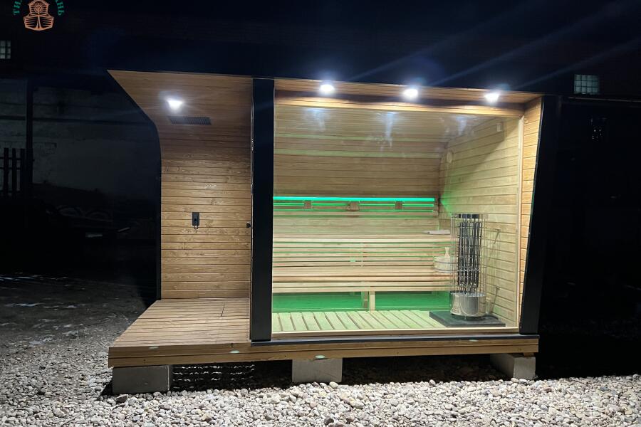 Каркасная сауна с панорамным окном по Финской технологии Сканди, фото 13