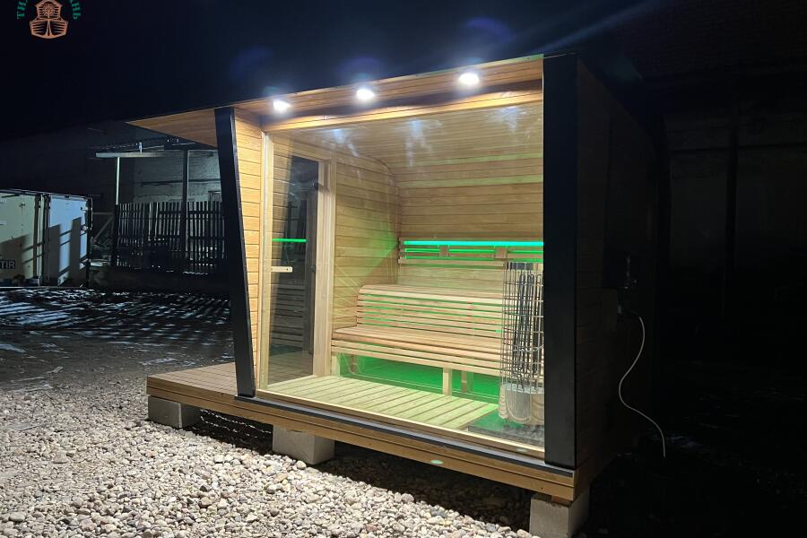 Каркасная сауна с панорамным окном по Финской технологии Сканди, фото 14