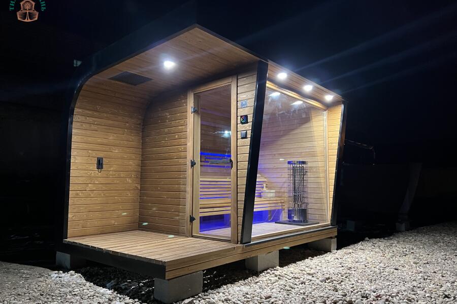 Каркасная сауна с панорамным окном по Финской технологии Сканди, фото 15