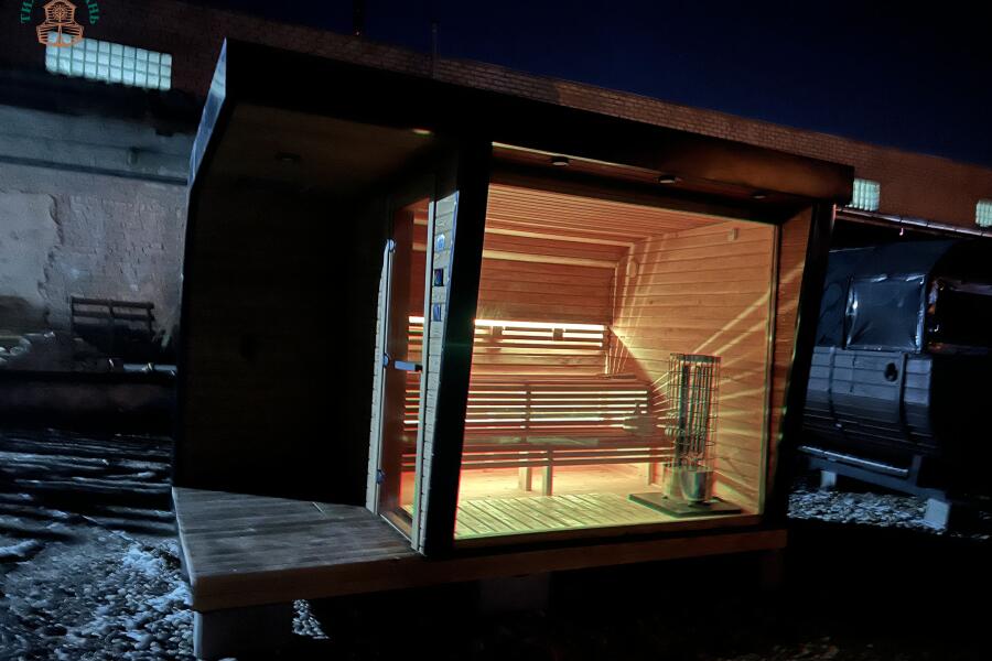 Каркасная сауна с панорамным окном по Финской технологии Сканди, фото 16