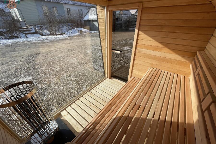 Каркасная сауна с панорамным окном по Финской технологии Сканди, фото 18