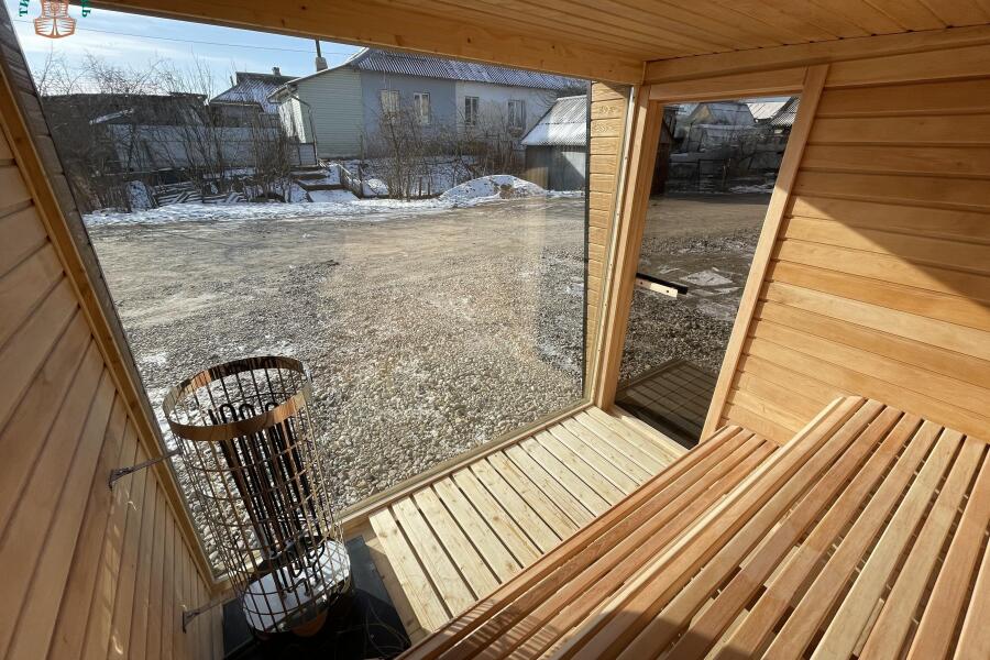 Каркасная сауна с панорамным окном по Финской технологии Сканди, фото 19