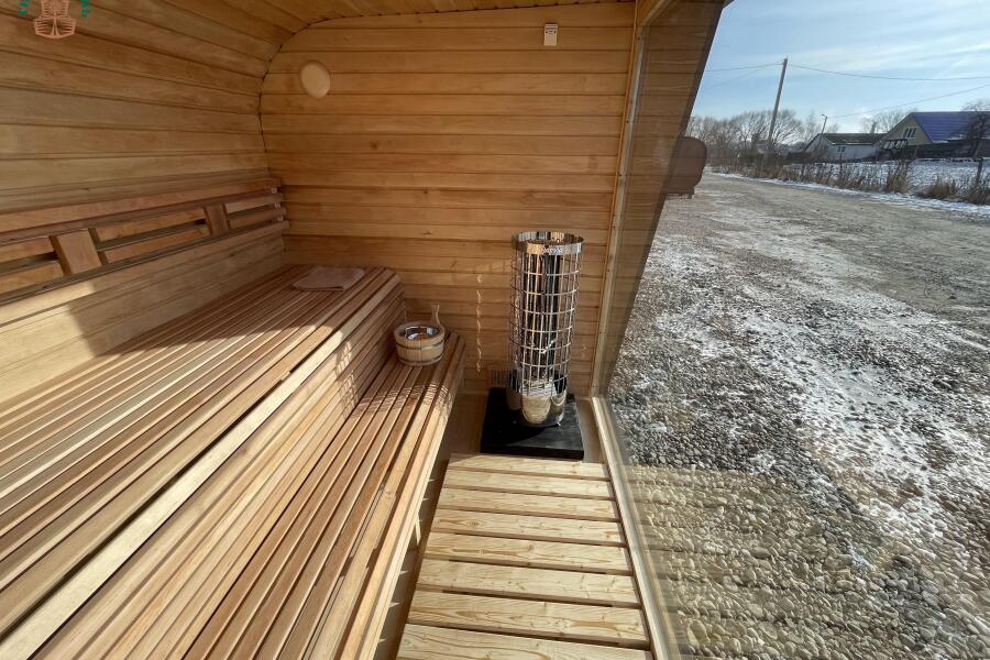 Каркасная сауна с панорамным окном по Финской технологии Сканди, фото 22