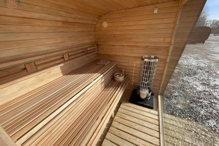 Каркасная сауна с панорамным окном по Финской технологии Сканди, фото 24