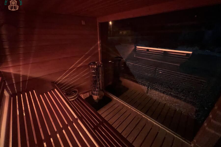 Каркасная сауна с панорамным окном по Финской технологии Сканди, фото 27