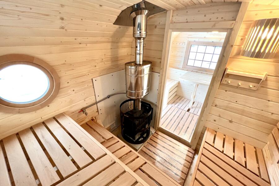 Баня Корабль 2,4*6,8 м, две комнаты, с террасой и полупанорамой, фото 18