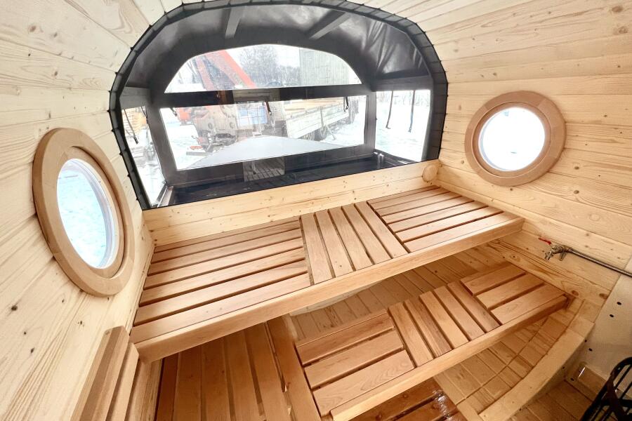 Баня Корабль 2,4*6,8 м, две комнаты, с террасой и полупанорамой, фото 19