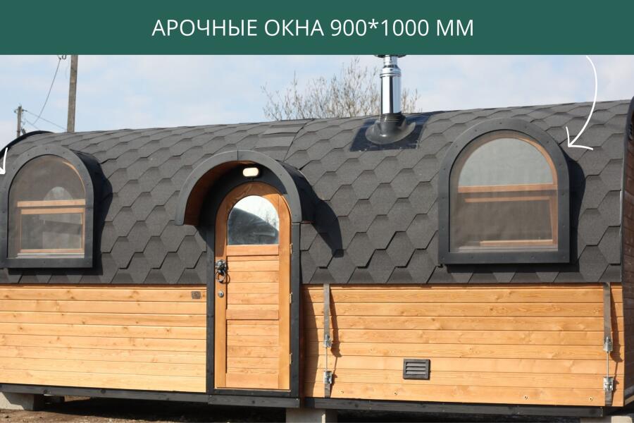Арочное окно из ольхи 900*1000 мм, фото 3