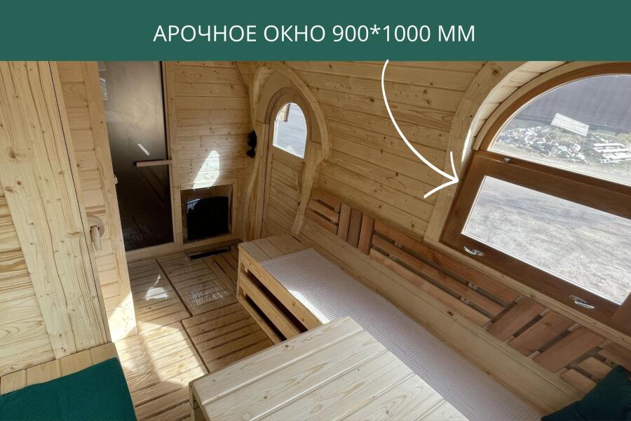 Арочное окно из ольхи 900*1000 мм, фото 6