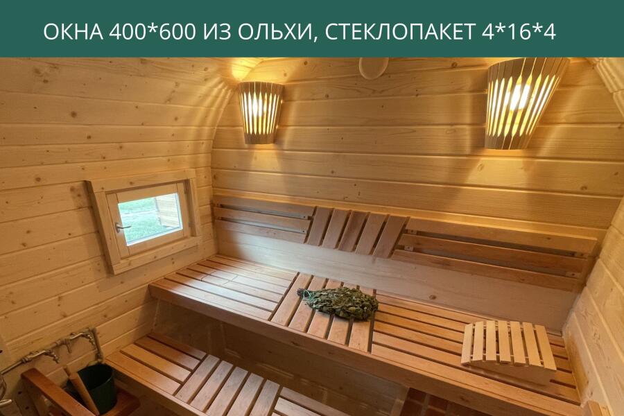 Окно 400*600 из ольхи, стеклопакет 4*16*4, фото 2