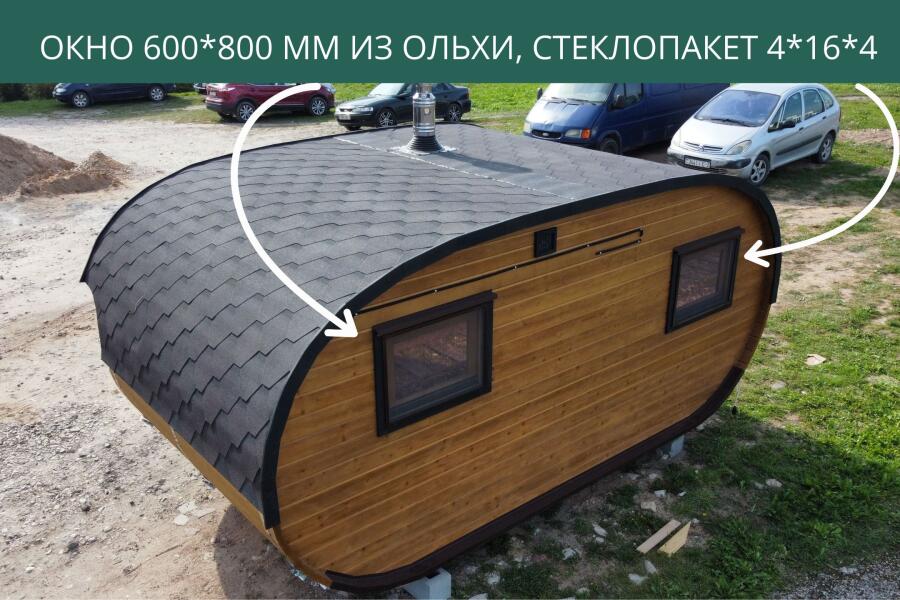 Окно 600*800 мм из ольхи, стеклопакет 4*16*4, фото 4