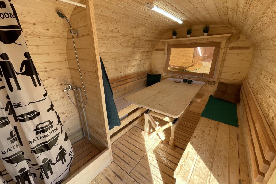 Баня Квадро-Хаус 6м, 2 отделения, со спальным местом и душевой, фото 14