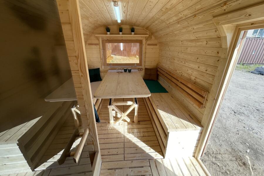 Баня Квадро-Хаус 6м, 2 отделения, со спальным местом и душевой, фото 18