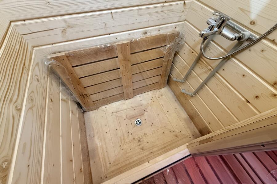 Баня овальная 3*6 метра с панорамным куполом и душевой , фото 15