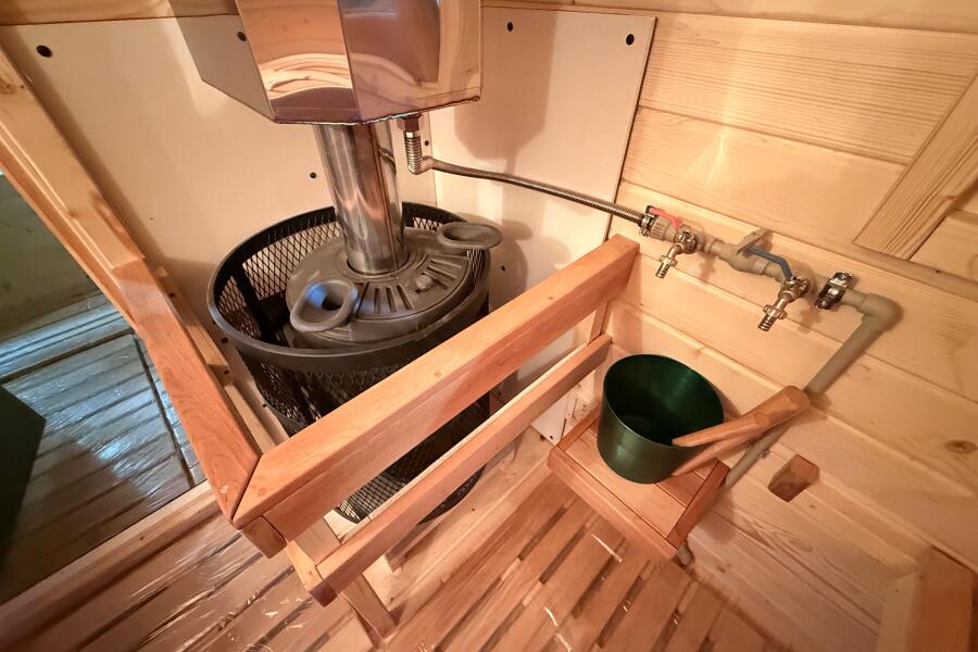 Баня овальная 3*6 метра с панорамным куполом и душевой , фото 18