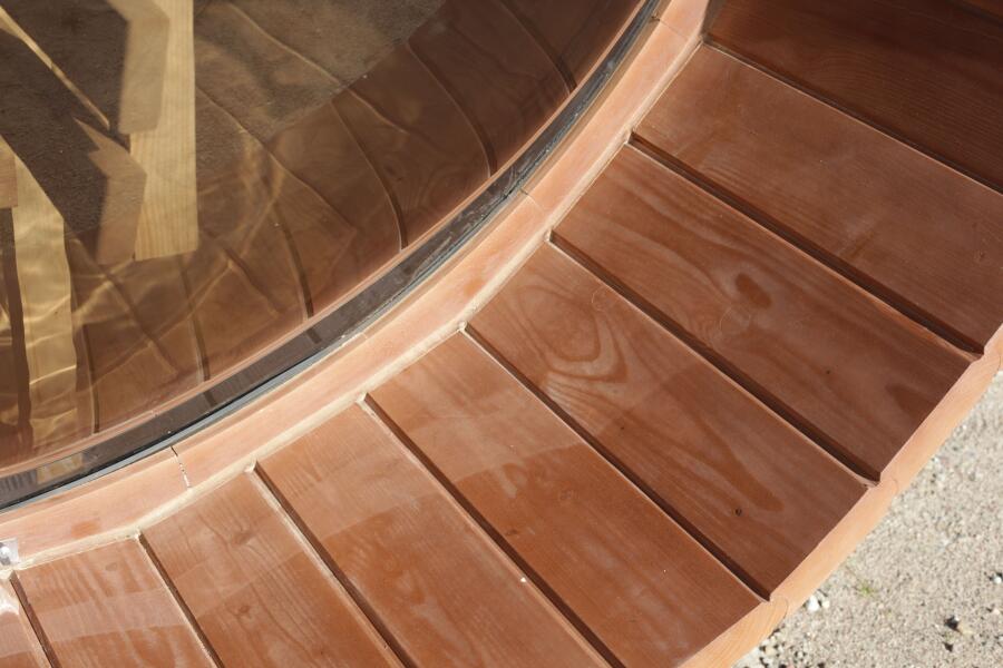 Баня овальная с панорамным куполом 2,4*4 м, две комнаты, фото 15