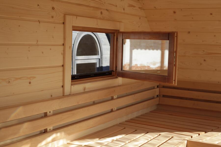 Баня овальная с панорамным куполом 2,4*4 м, две комнаты, фото 25