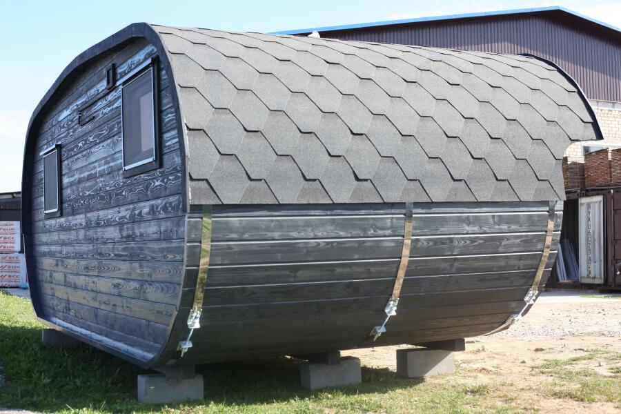 Баня овальная с панорамным куполом 3*6 м, две комнаты, фото 3