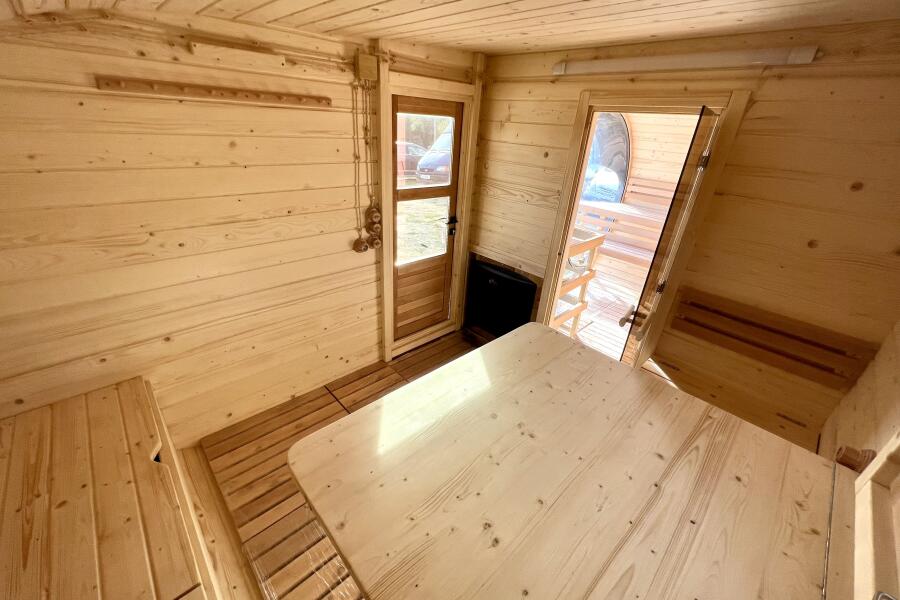 Баня овальная с панорамным куполом 3*6 м, две комнаты, фото 6