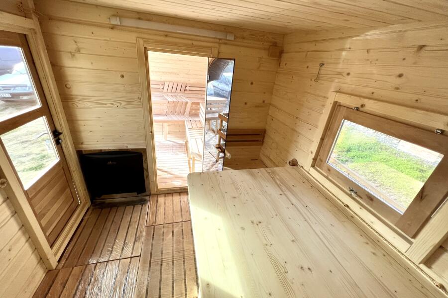 Баня овальная с панорамным куполом 3*6 м, две комнаты, фото 7